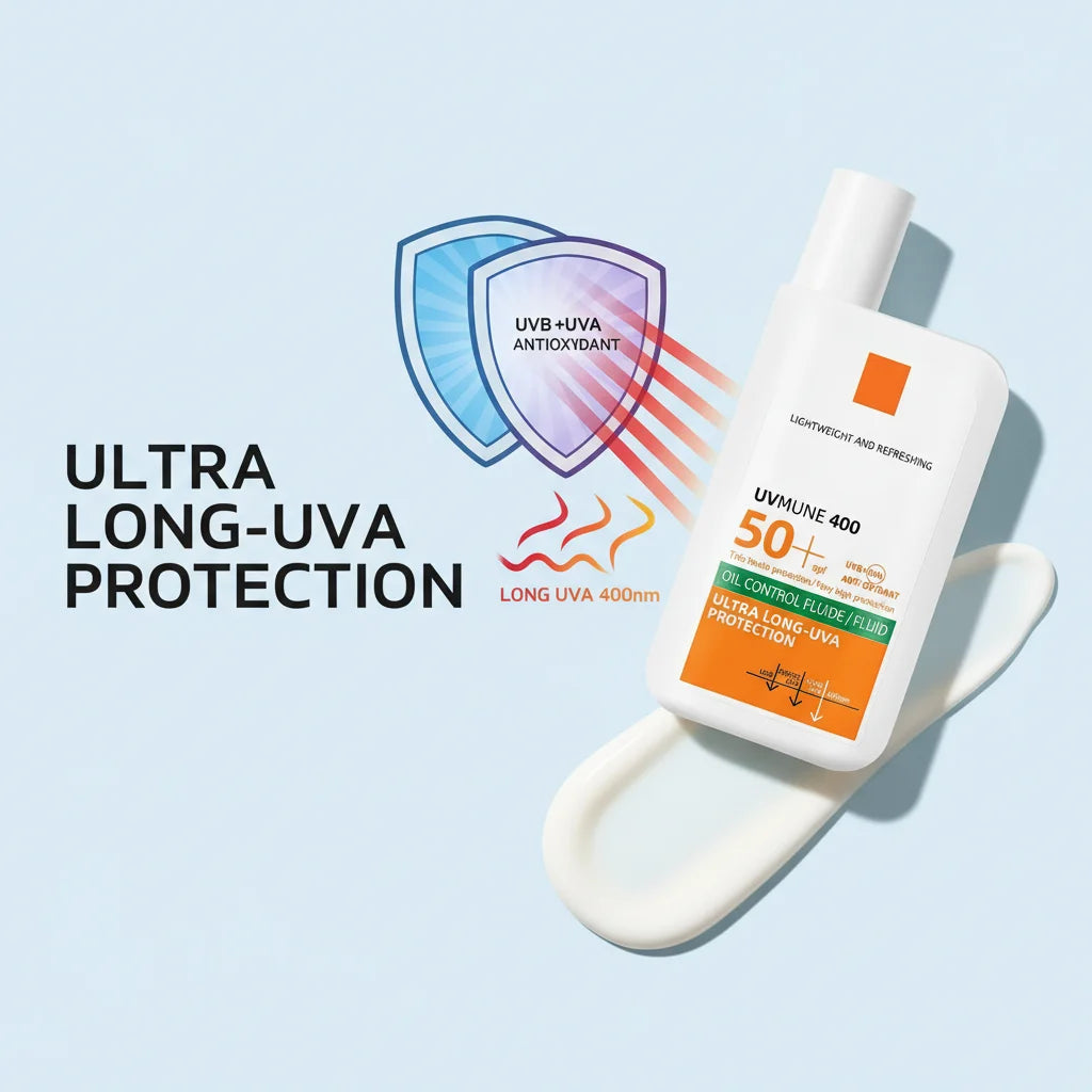 SPF50+ Sunscreen Lotion, Lightweight Non-Greasy Face & Body UV Protection Lasting Moisturizing, Refreshing Daily Sunburn Defense