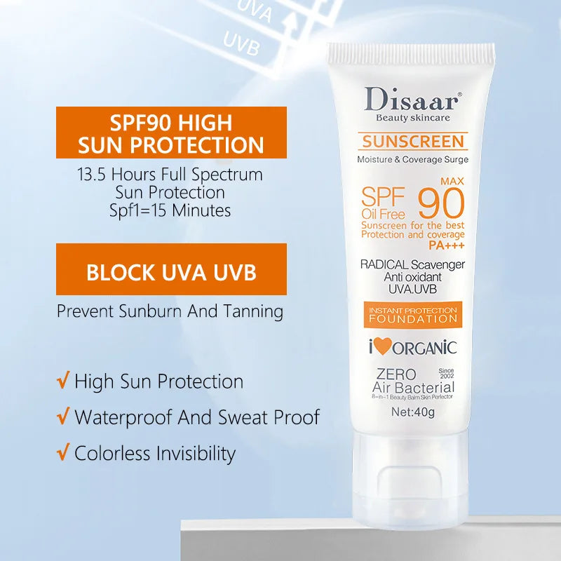 Facial Body Sunscreen Waterproof SPF 90+UV Sun Cream Sunblock Skin Protective Cream Anti Sun Facial Seaside Protection Cream