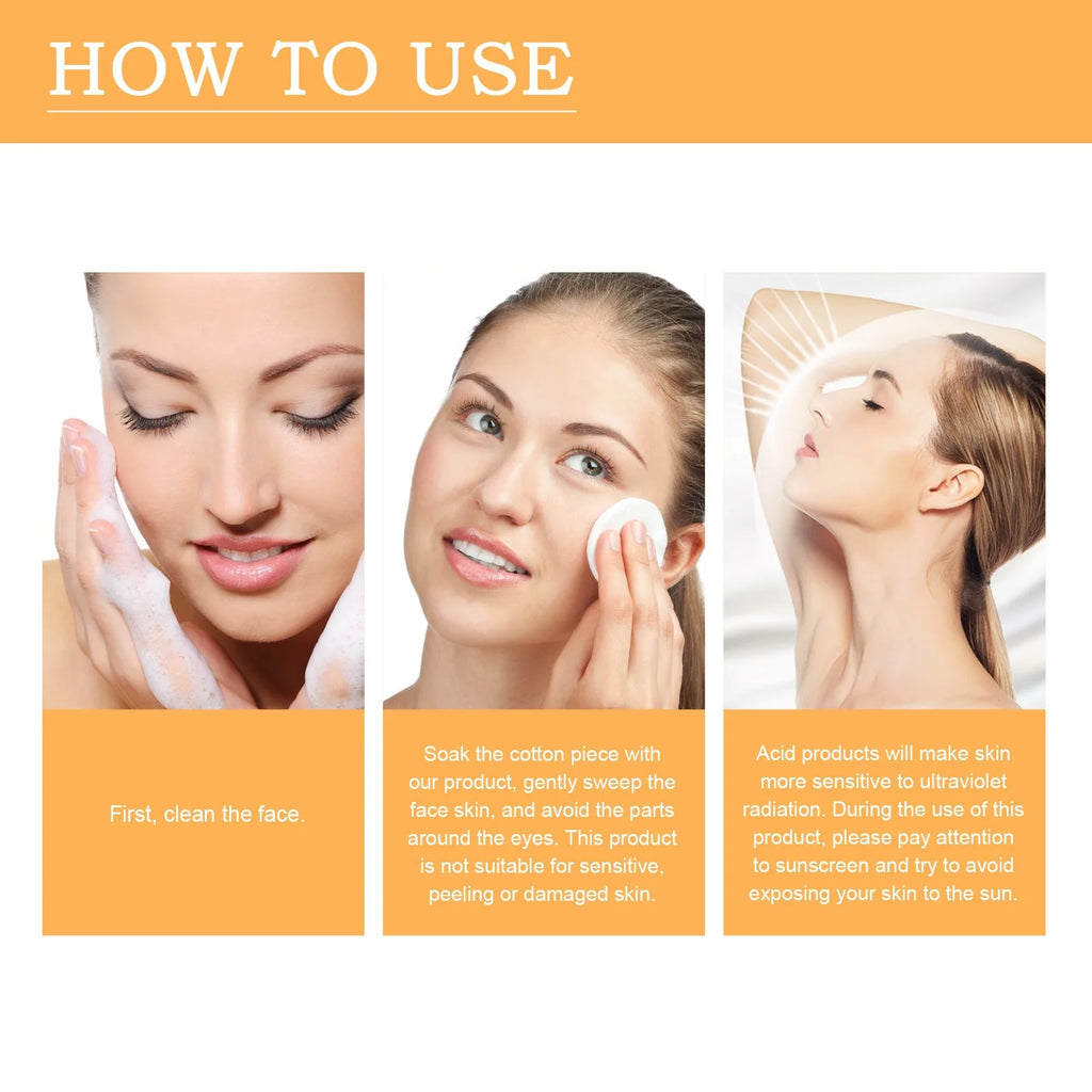 Solución tonificante de ácido glicólico al 7% para el acné, efecto lifting, reafirmante, antiarrugas, piel radiante, cuidado facial, tónico de ácido glicólico