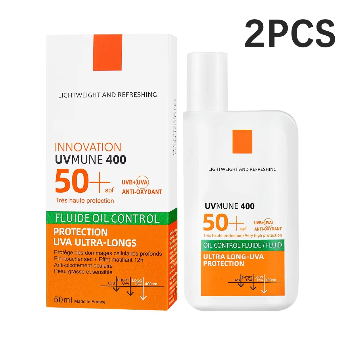 SPF50+ Sunscreen Lotion, Lightweight Non-Greasy Face & Body UV Protection Lasting Moisturizing, Refreshing Daily Sunburn Defense