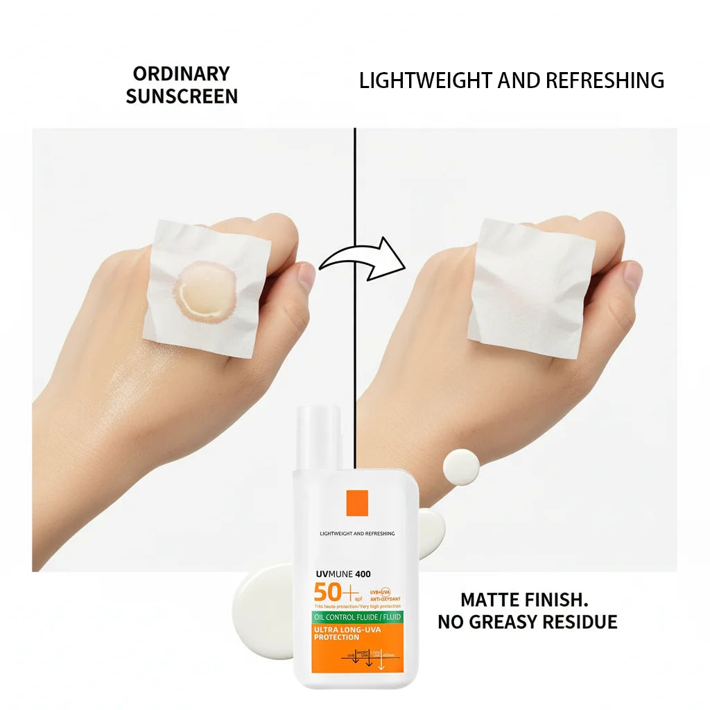 SPF50+ Sunscreen Lotion, Lightweight Non-Greasy Face & Body UV Protection Lasting Moisturizing, Refreshing Daily Sunburn Defense
