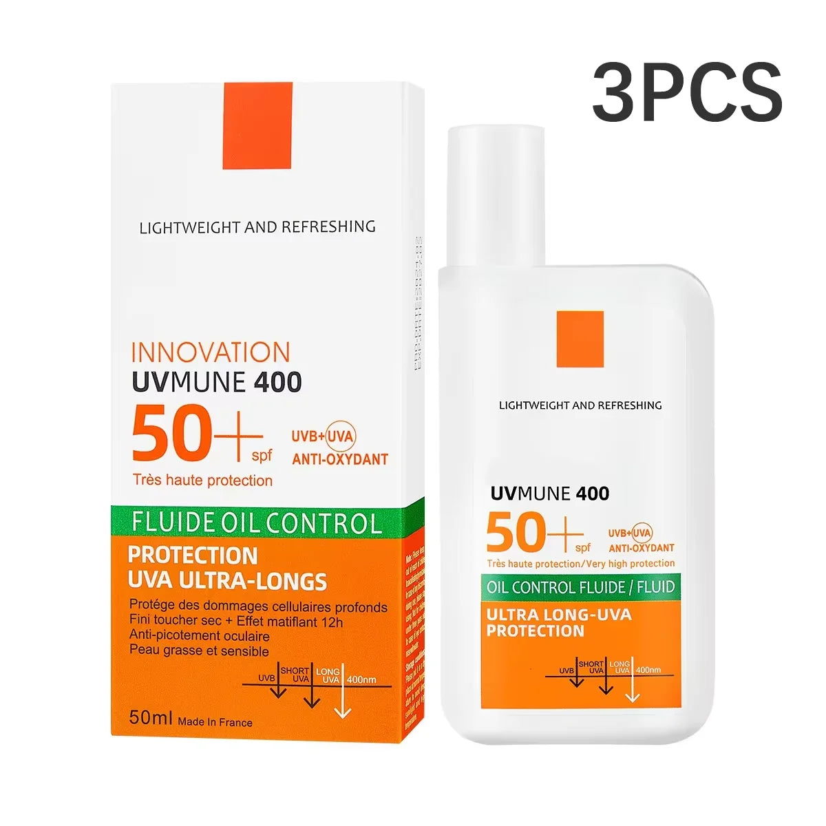 SPF50+ Sunscreen Lotion, Lightweight Non-Greasy Face & Body UV Protection Lasting Moisturizing, Refreshing Daily Sunburn Defense