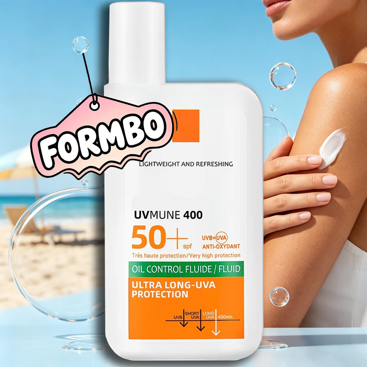 SPF50+ Sunscreen Lotion, Lightweight Non-Greasy Face & Body UV Protection Lasting Moisturizing, Refreshing Daily Sunburn Defense (Copia)